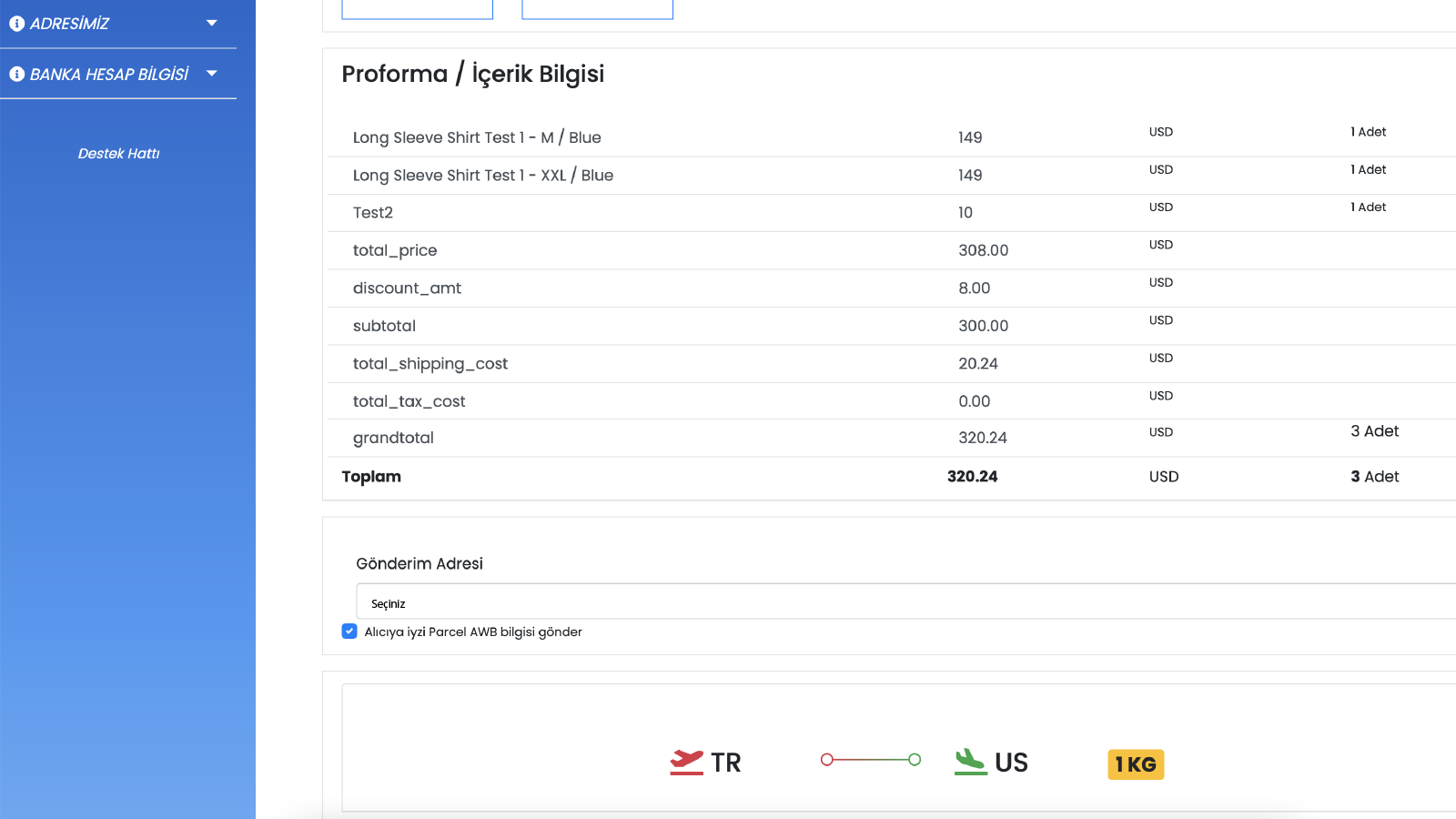 Check order details