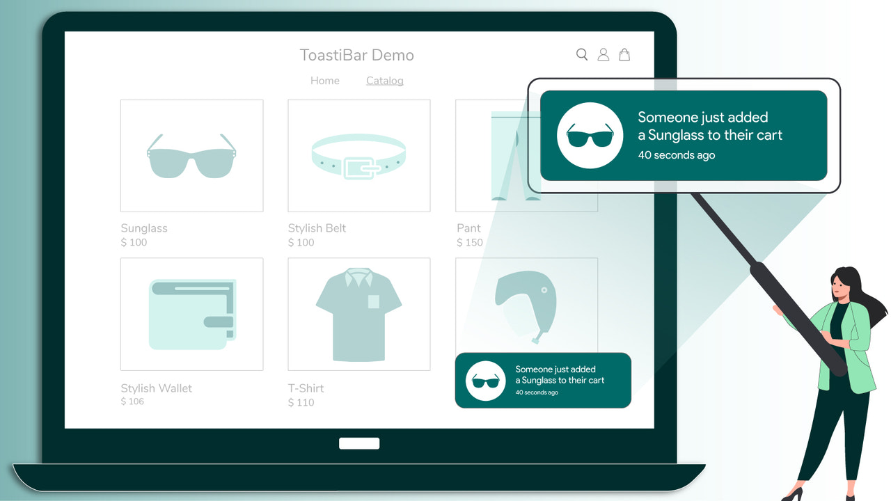 ToastiBar - Försäljningsmeddelande | Försäljnings Popup Shopify App