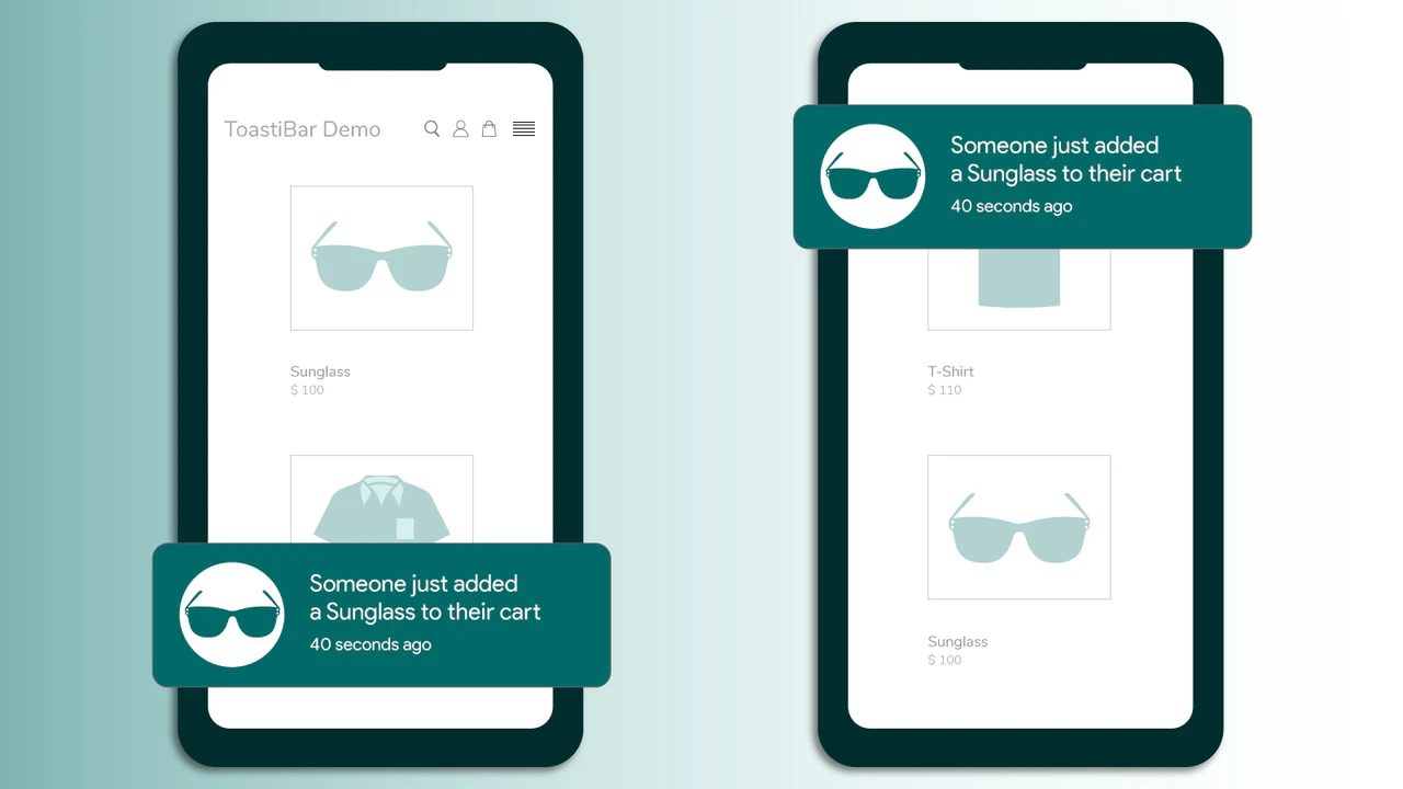 ToastiBar - Verkaufsbenachrichtigung | Verkaufspopup Shopify App