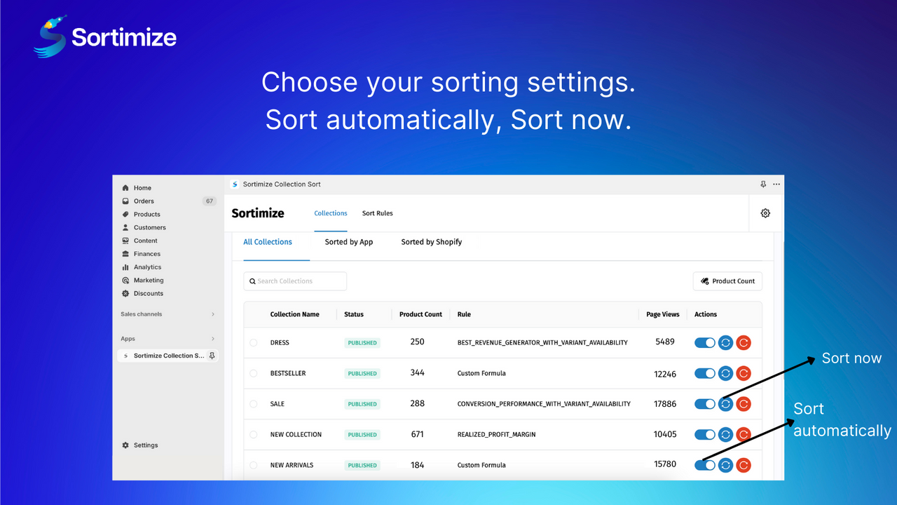 Growing pool of automatic advanced sorting rules