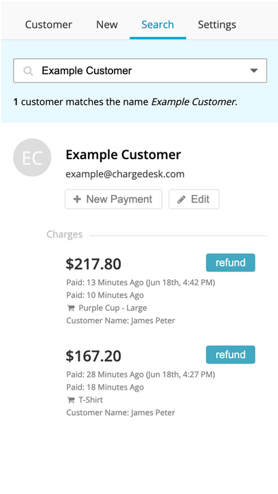 See customer billing history