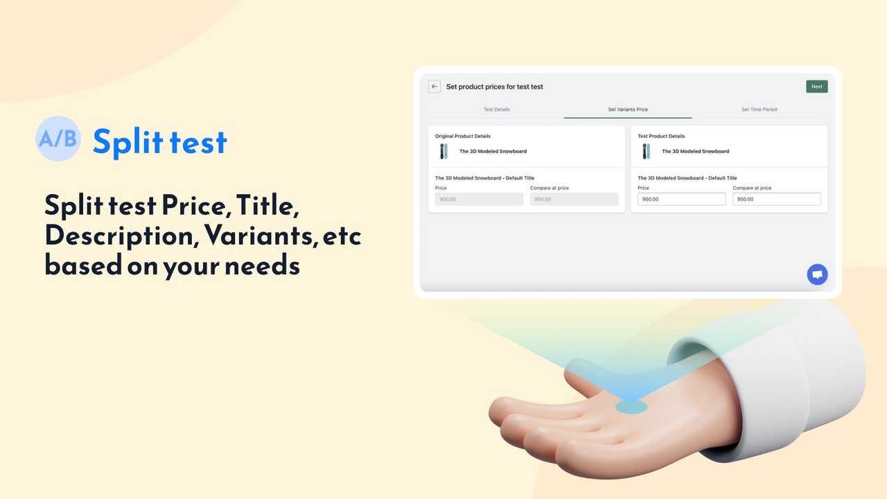 select products to ab test with multivariate testing