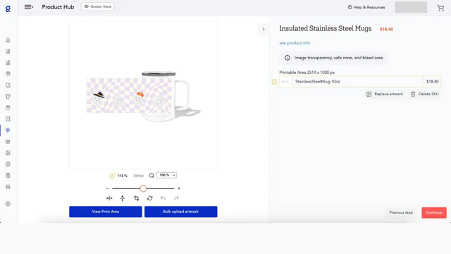 Adicione sua arte que você deseja editar para criar seu produto