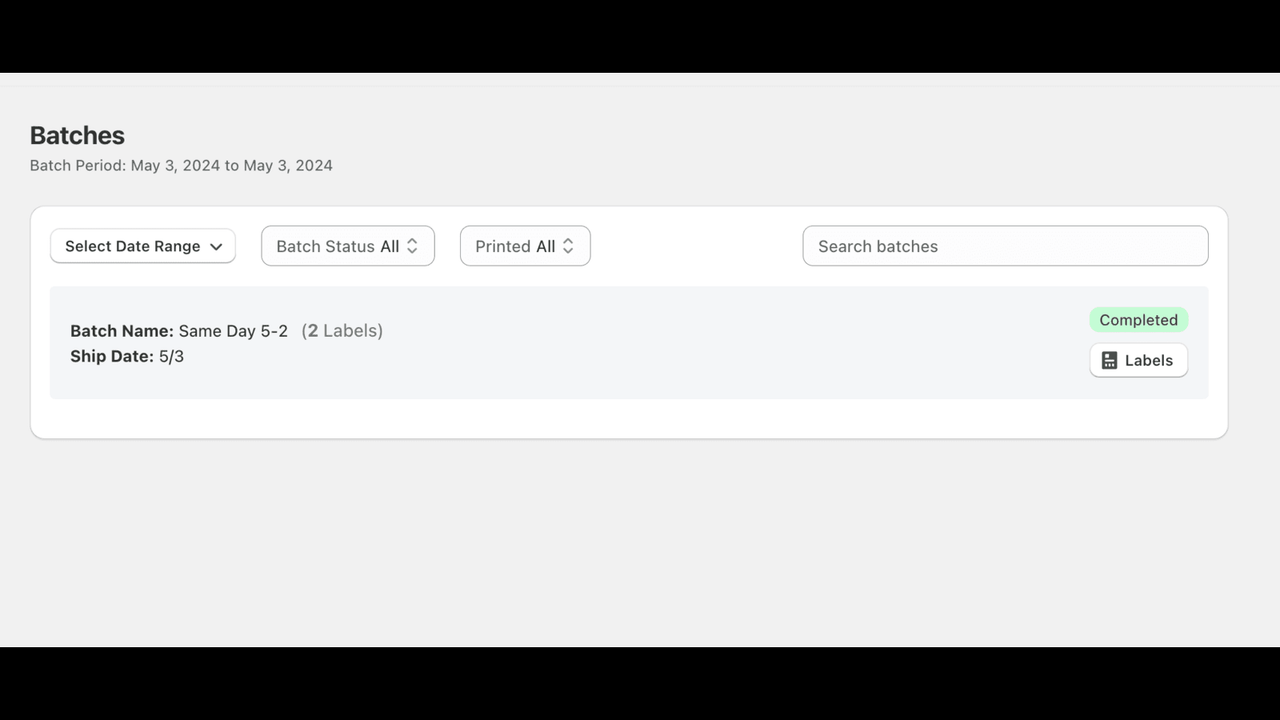 Batch Viewing and Label Creation