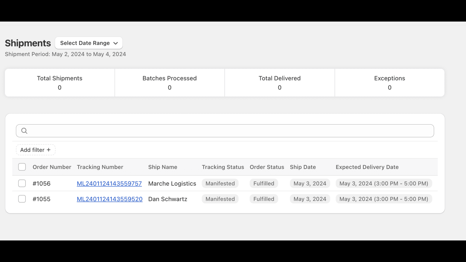 Shipment Tracking