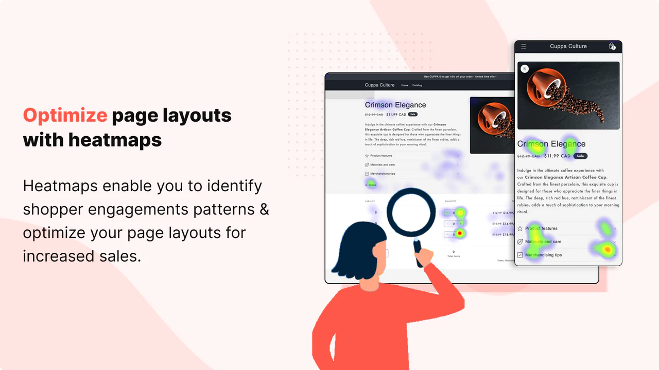 Use heatmaps to optimize page layouts for increased sales