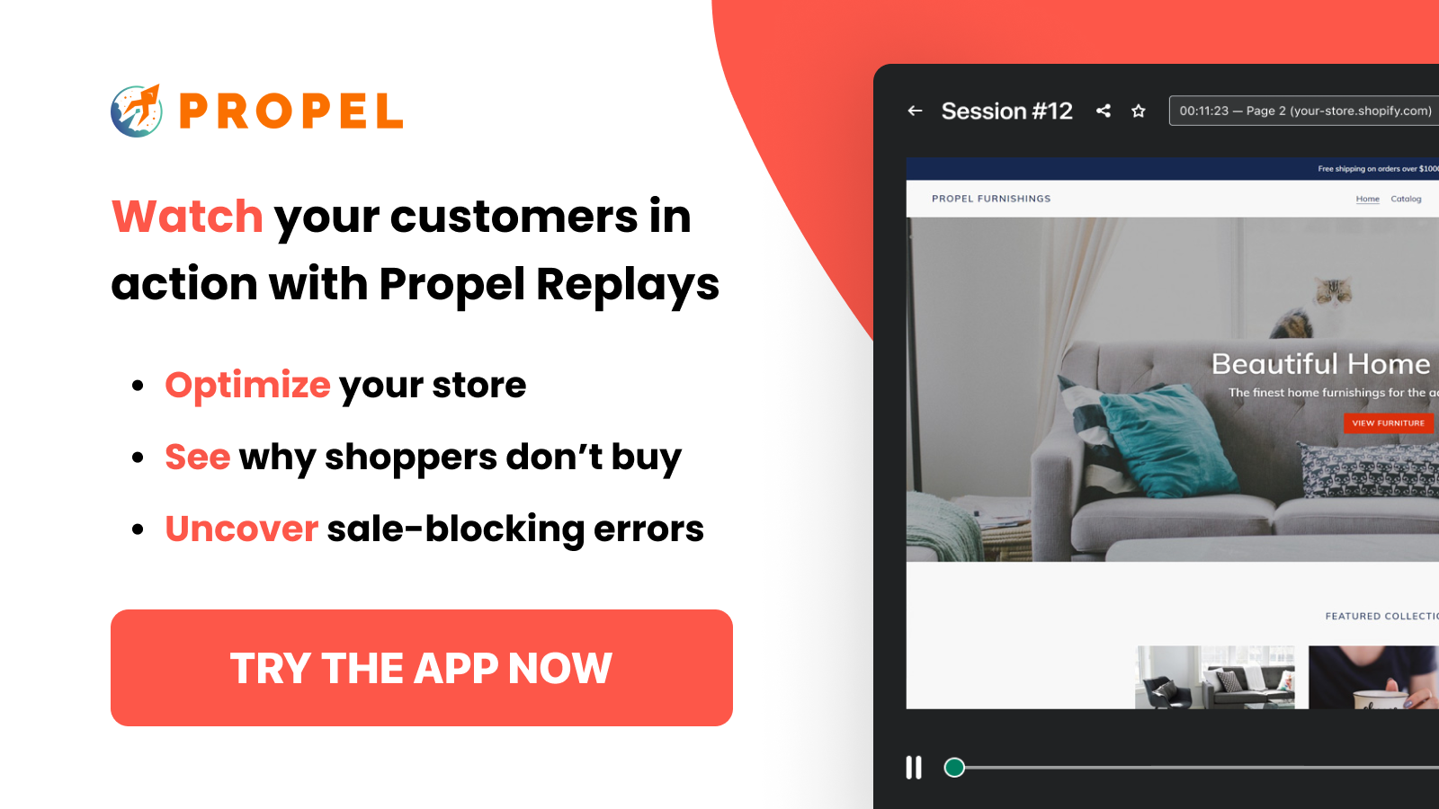 Propel Replays - Schermopname en herhalingsapp voor Shopify