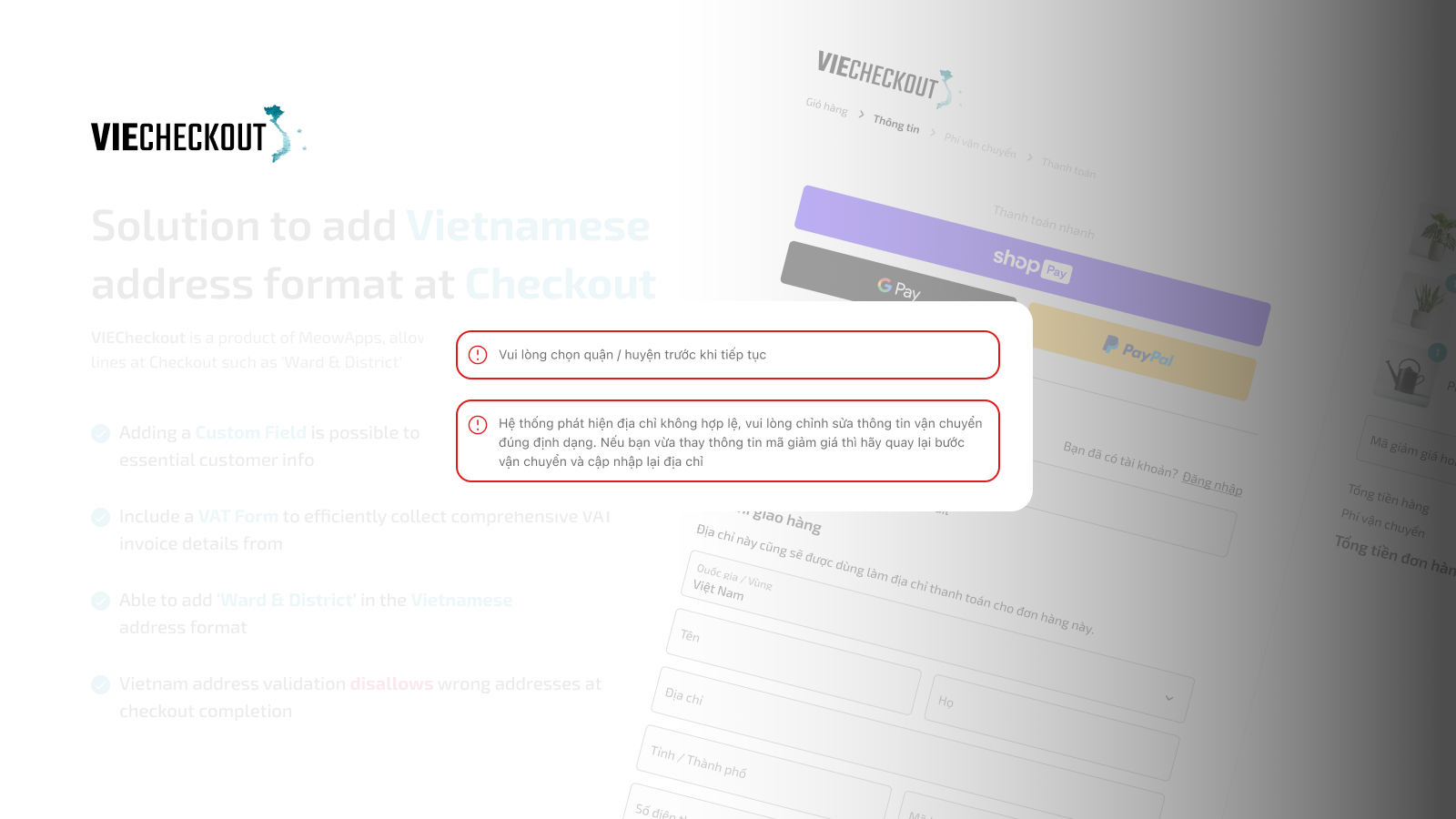 Viecheckout: Vietnam Address Screenshot