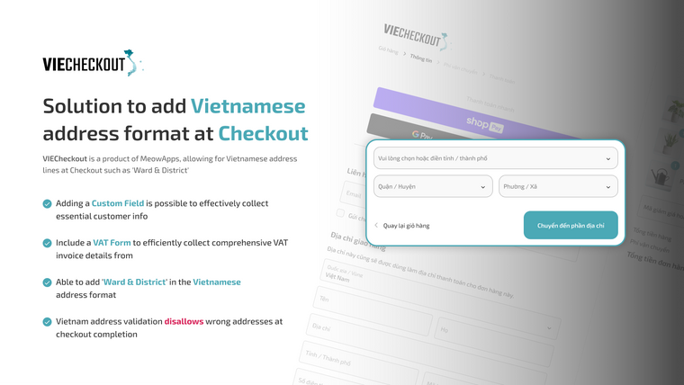 Viecheckout: Vietnam Address Screenshot