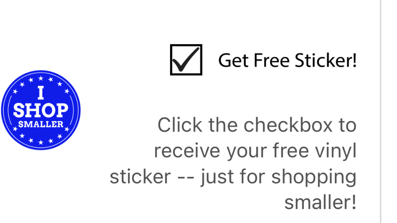 Shop Smaller ‑ Free Sticker Screenshot