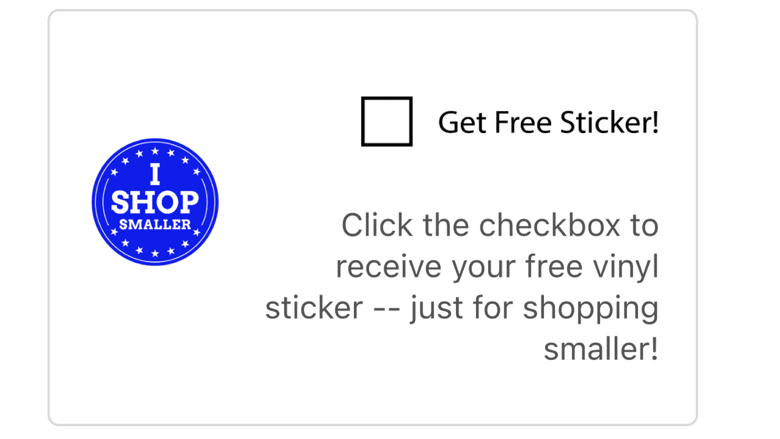 Shop Smaller ‑ Free Sticker Screenshot