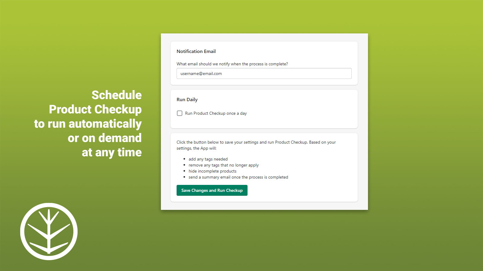 Product Checkup Screenshot