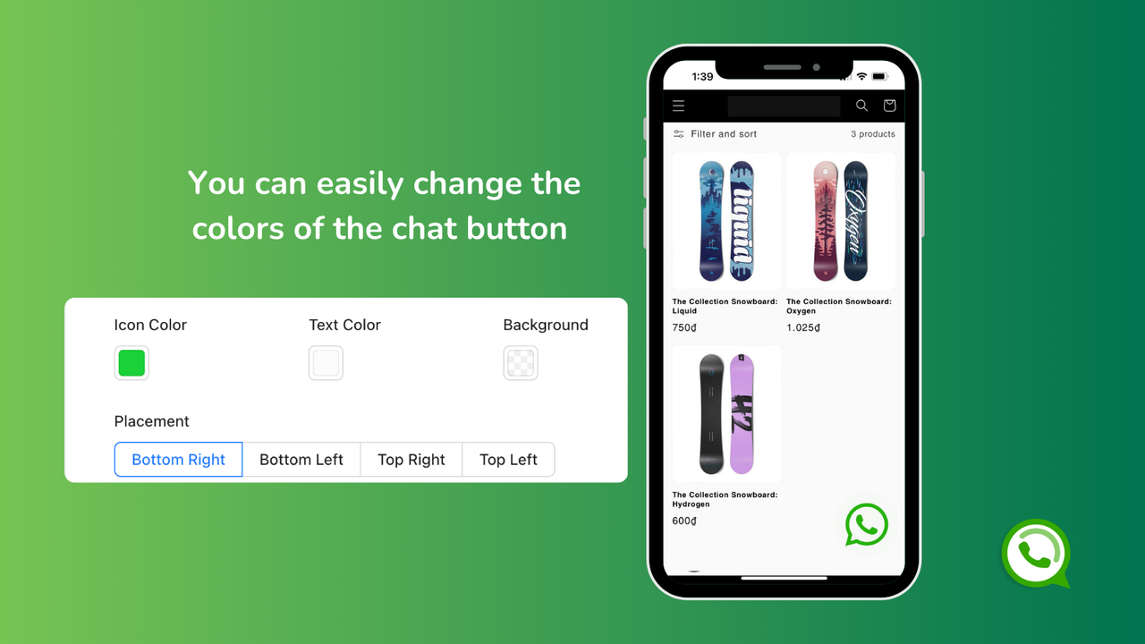 Passen Sie die Farben des WhatsApp-Chat-Symbols an
