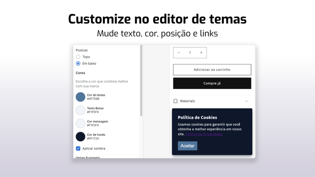 Customize no editor de temas