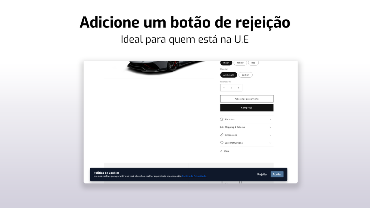 Adicione um botão de rejeição