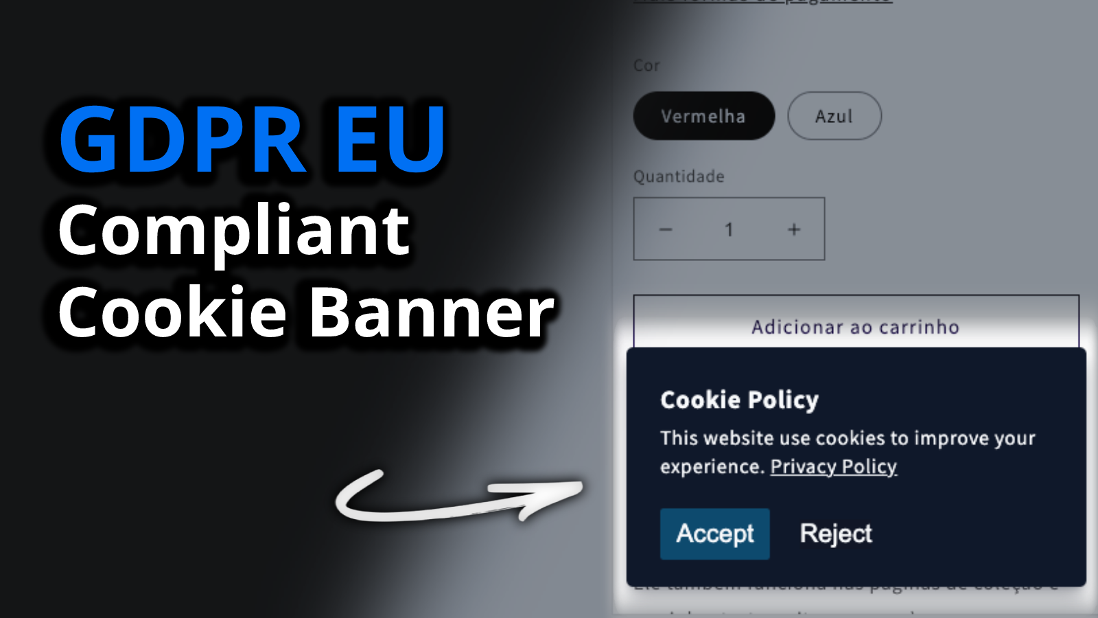 GDPR EU Compliant Cookie Banner