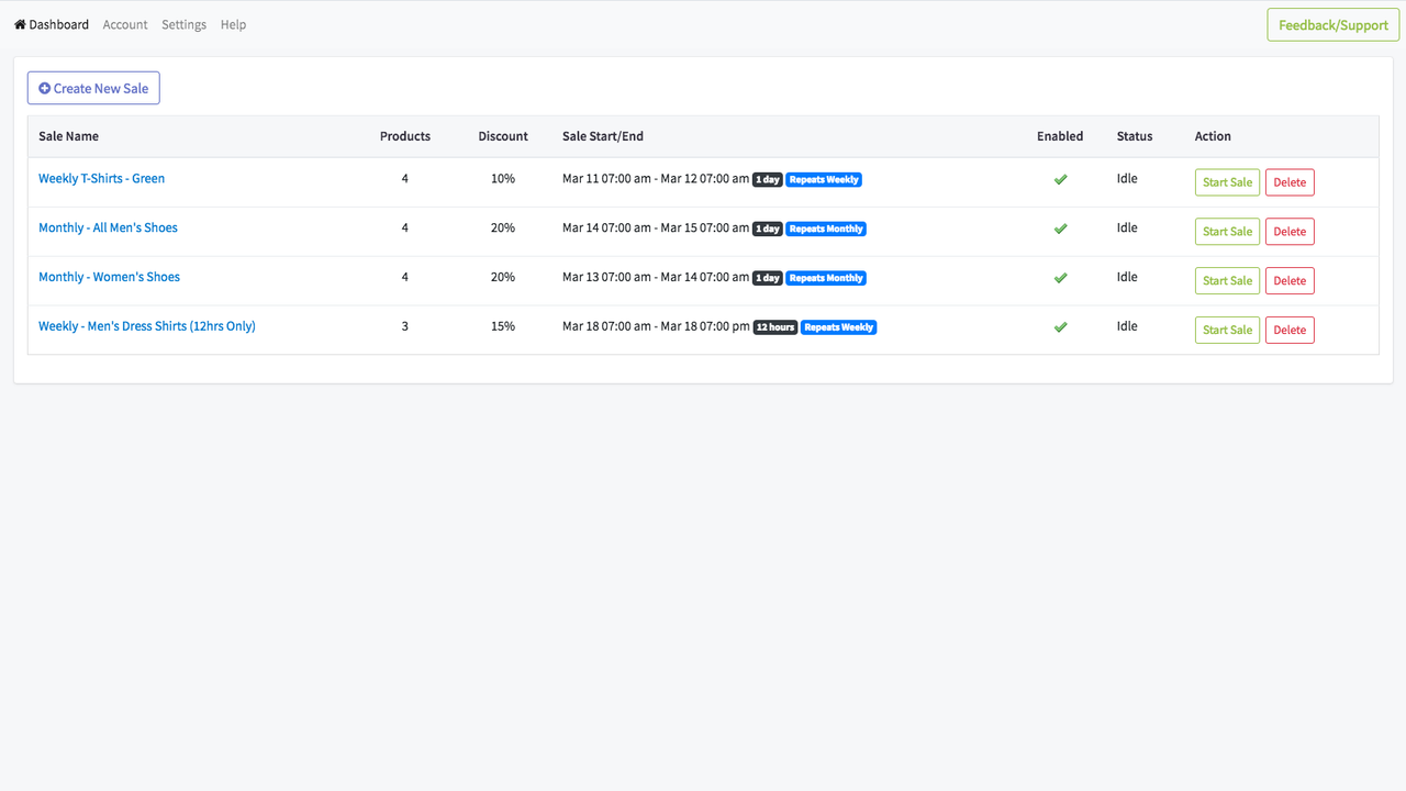 Schedule sales in Shopify based on a calendar