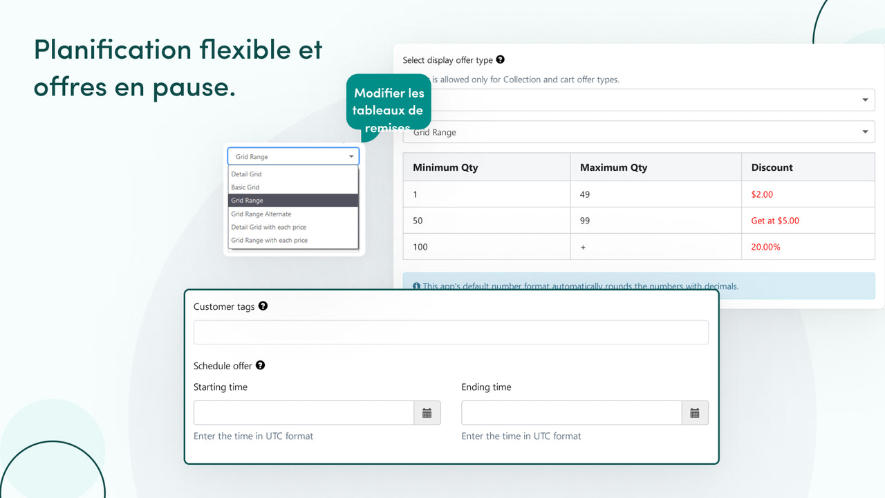 Des options de programmation et de pause flexibles disponibles.