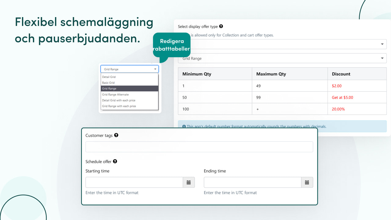 Flexibla alternativ för schemaläggning finns tillgängliga. 