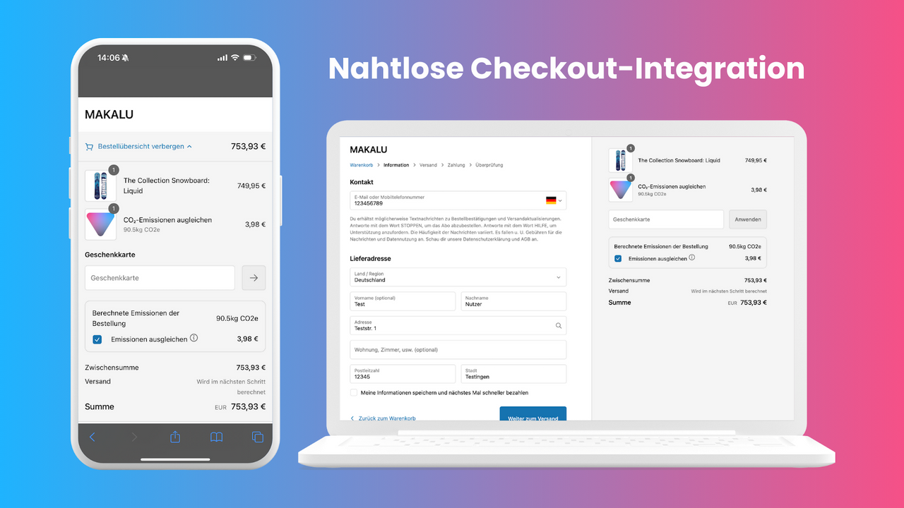 Nahtlose, schnelle Checkout-Integration