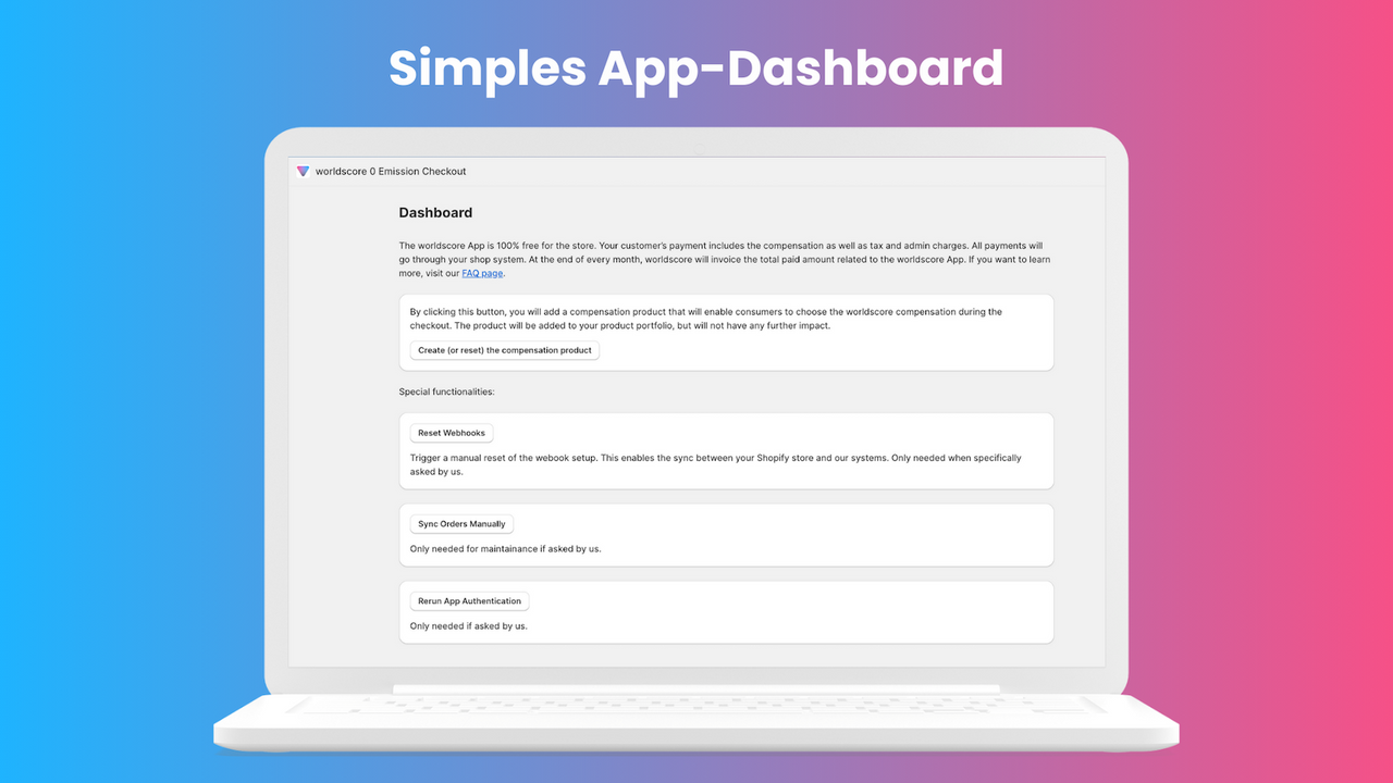 Simples-App Dashboard in der App