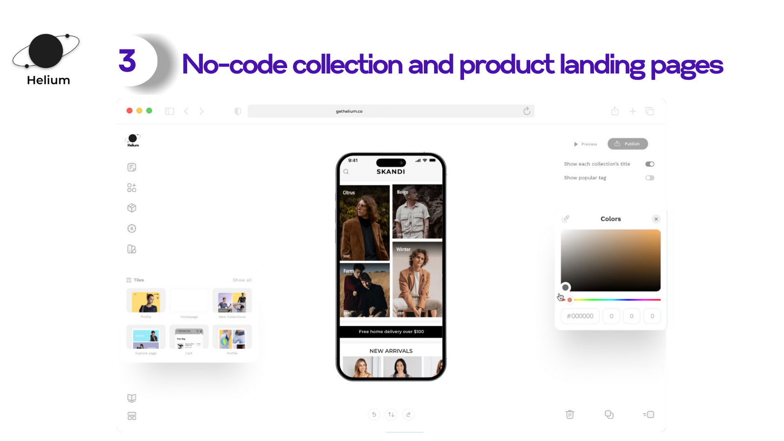 Helium fashion landing pages Screenshot