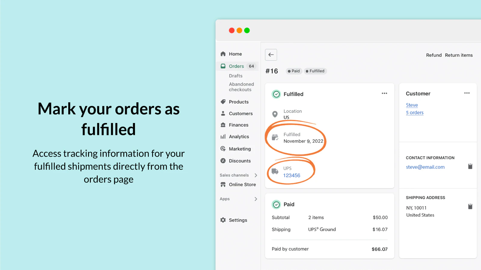 Markeer automatisch uw bestelling als vervuld met trackingdetails