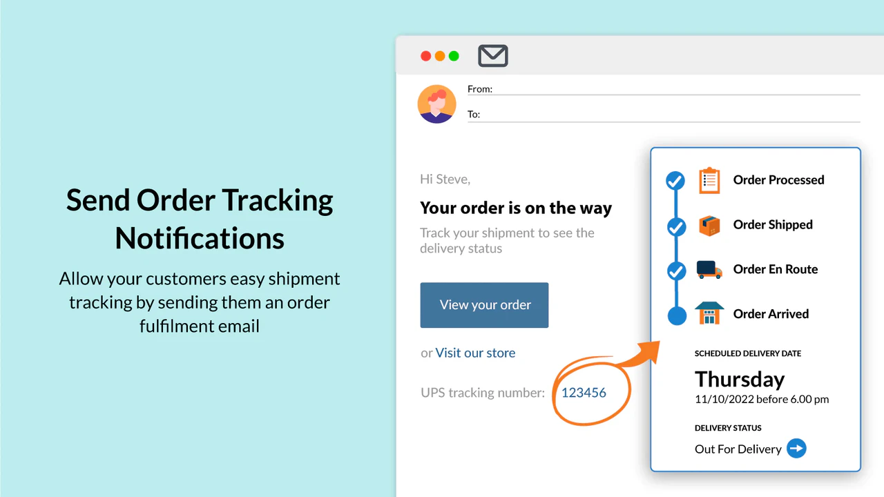 Stuur live trackingmeldingen naar uw klanten via e-mail