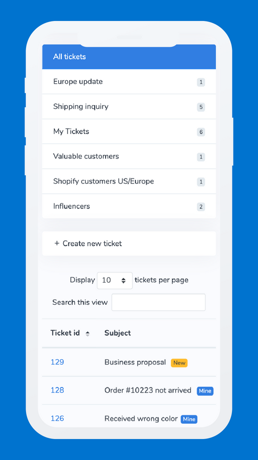 Mobile Ticket View