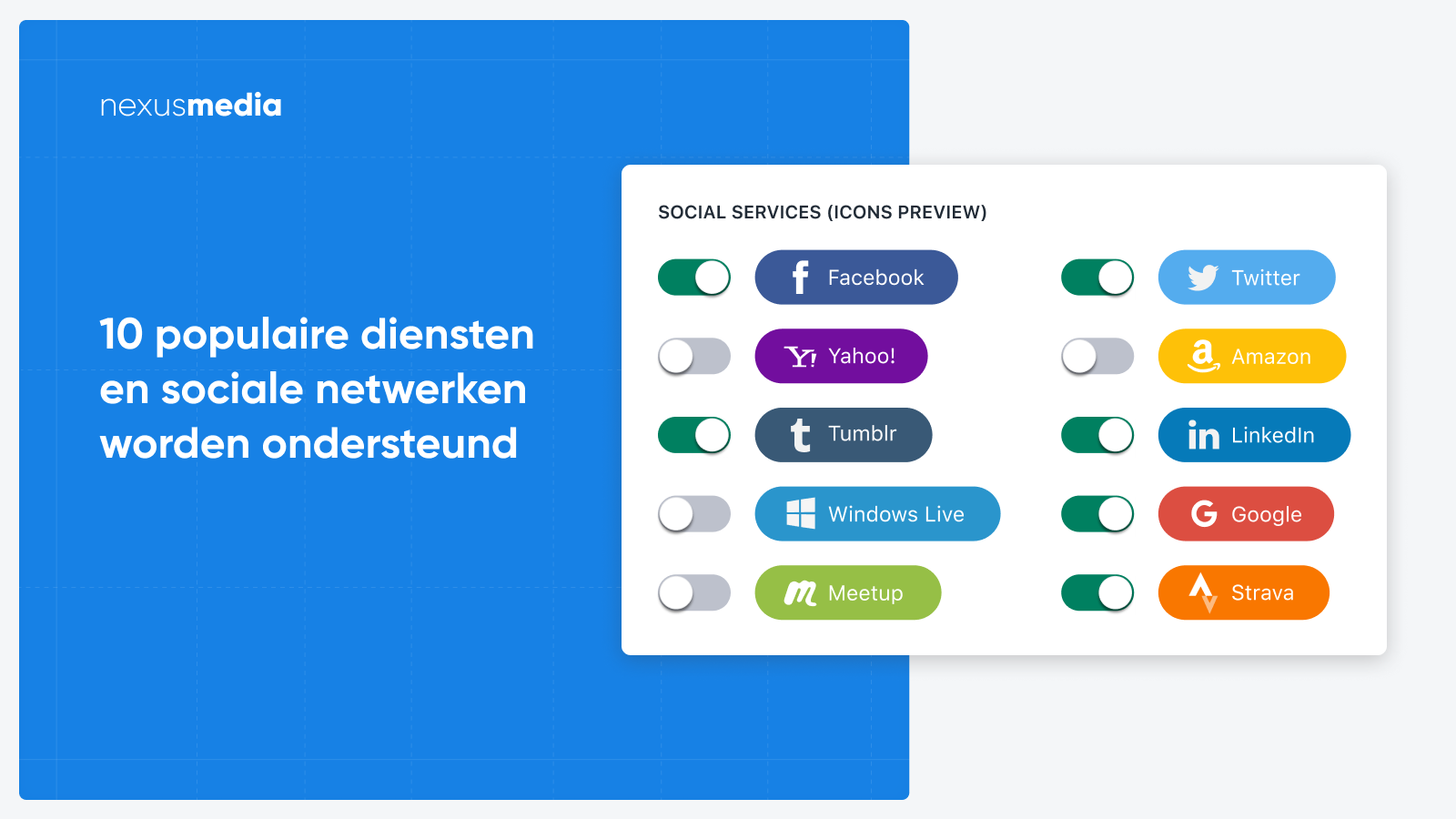 10 populaire diensten en sociale netwerken worden ondersteund