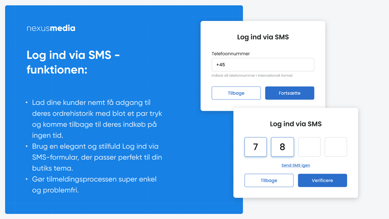 Log ind via SMS - funktionen