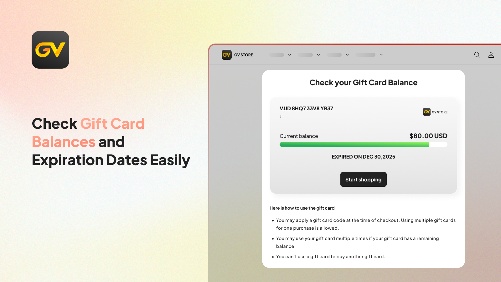 GV: Gift Cards Loyalty Rewards Screenshot