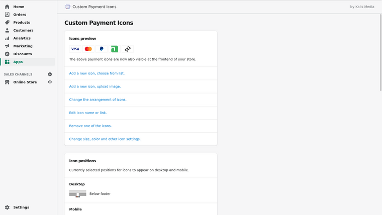 CPI ‑ Custom Payment Icons Screenshot