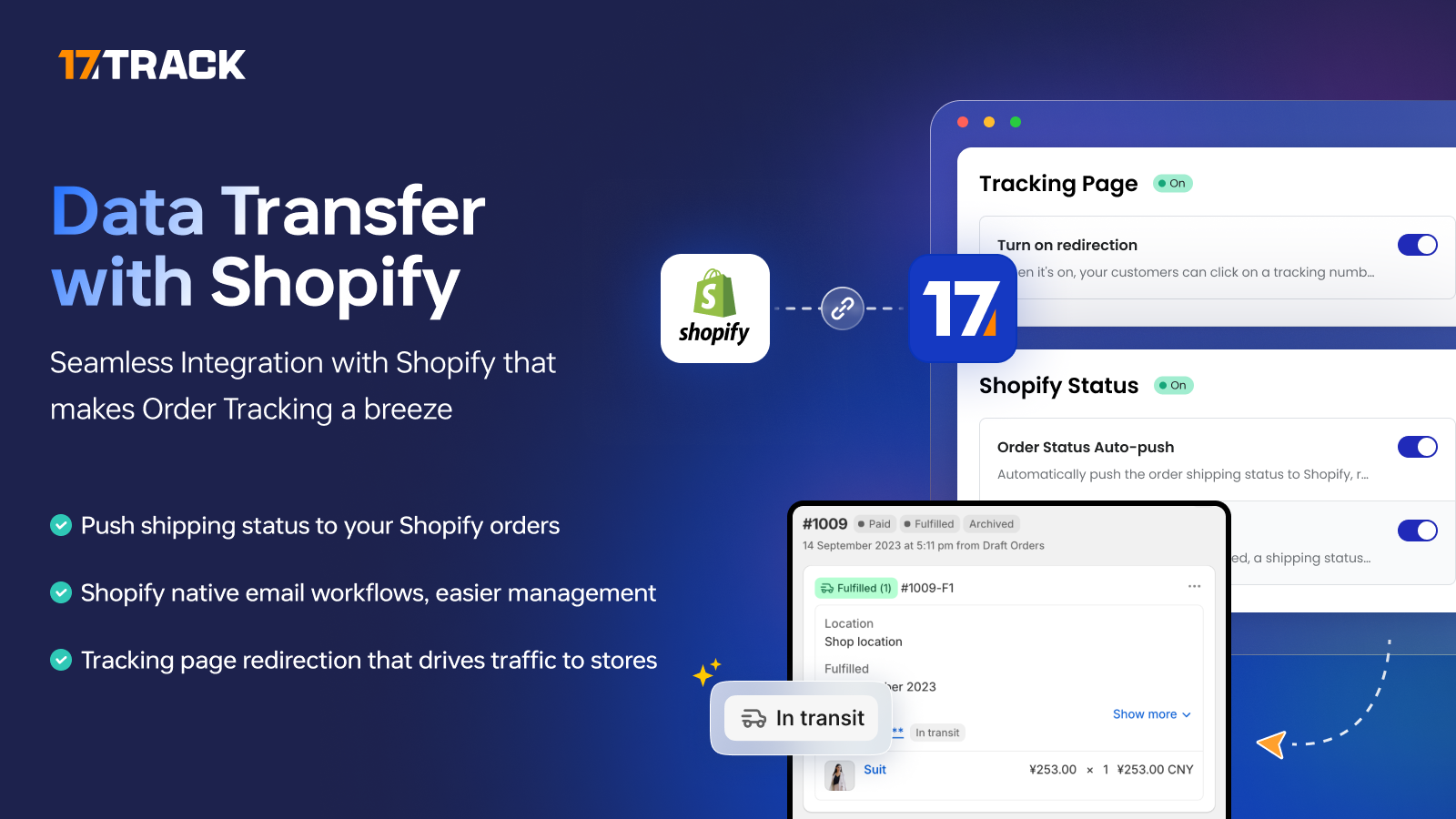 Data transfer with Shopify