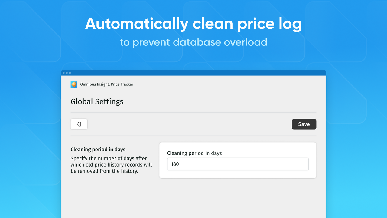 Limpe automaticamente o registro de preços para evitar sobrecarga do banco de dados