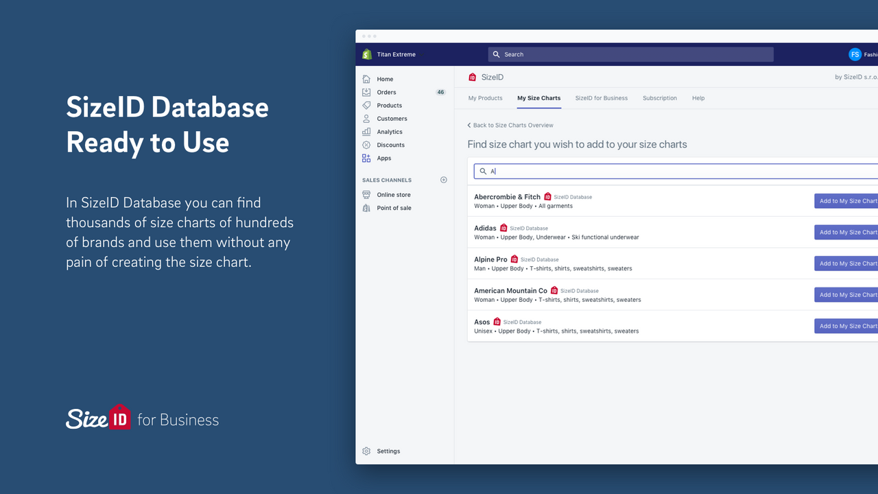 SizeID Database Ready to Use 