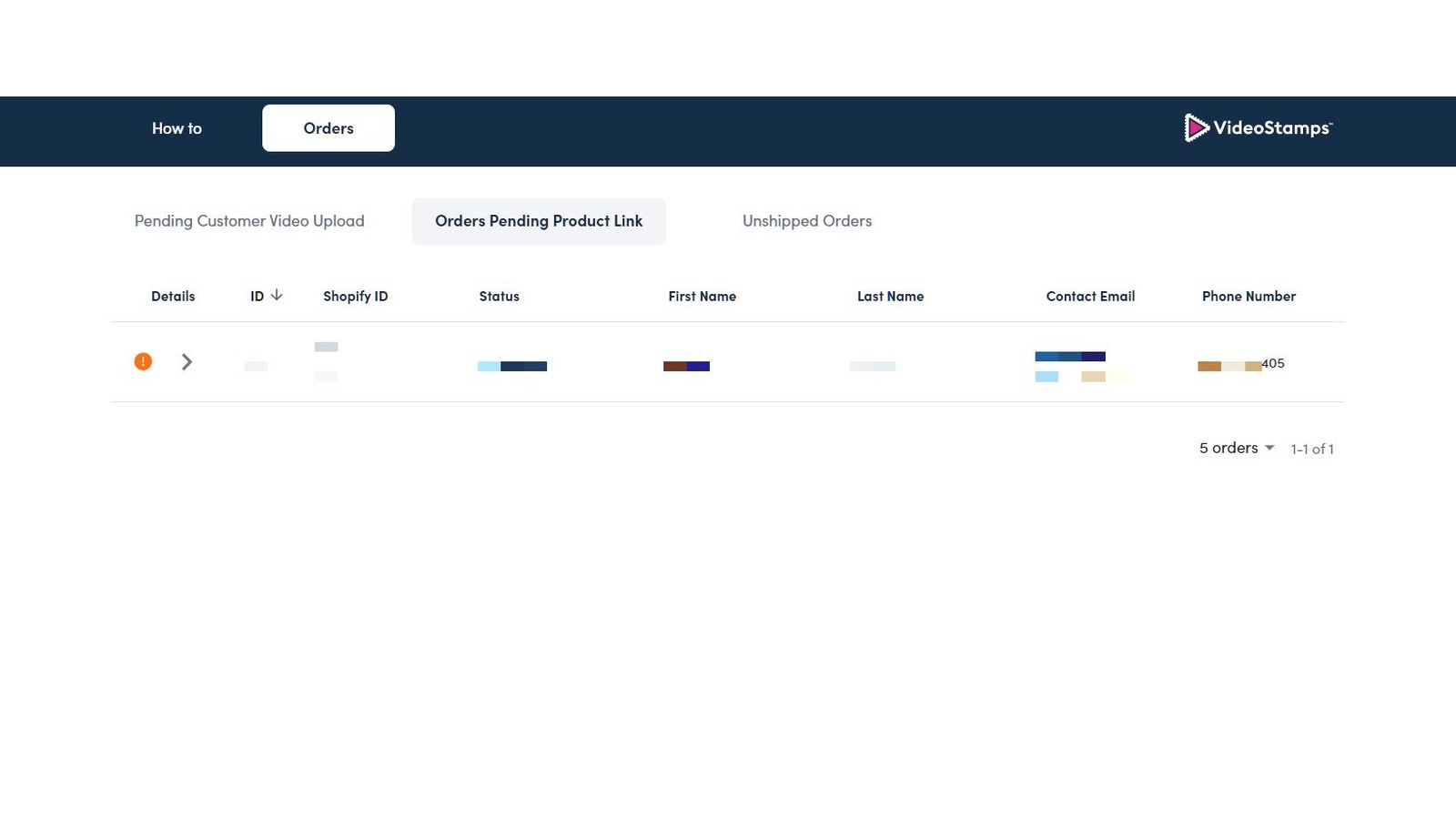 Vue administrateur de l'application