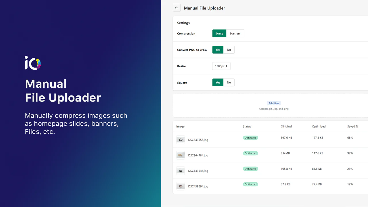 Image Optimizer: comprimeer afbeeldingen handmatig