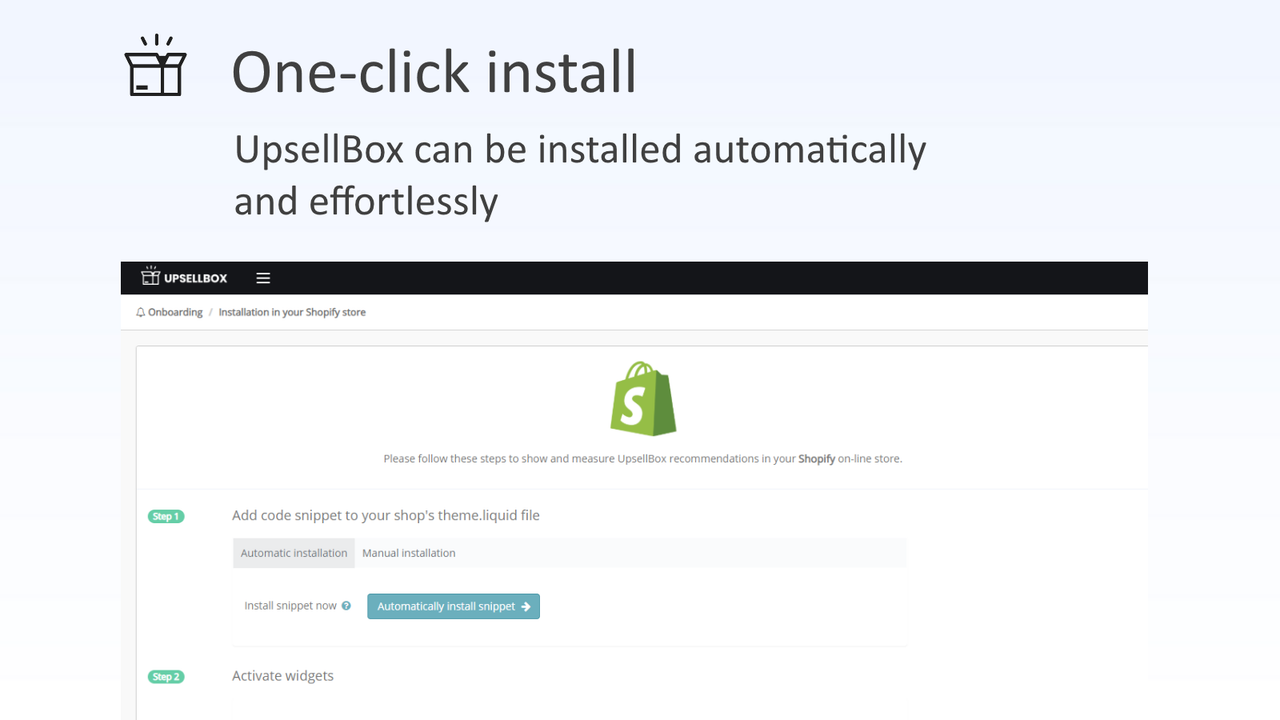 Automatic one-click installation