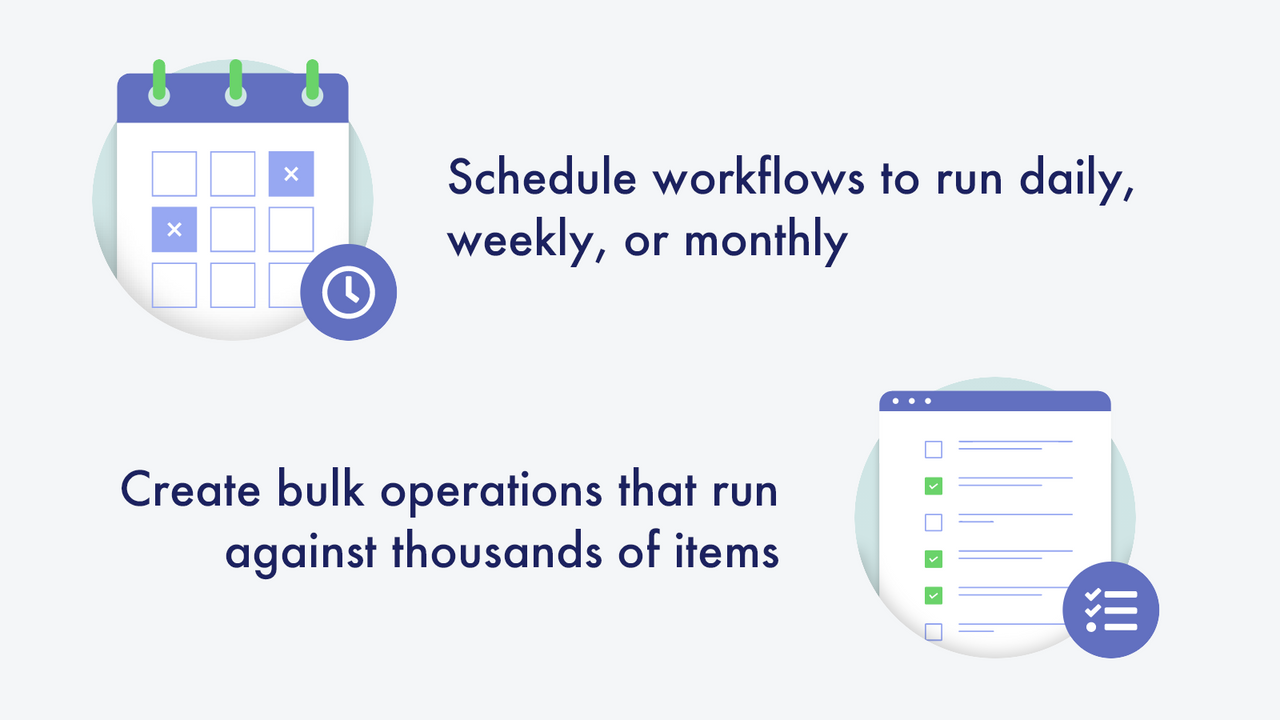 Schedule your workflows to run daily, weekly, or monthly