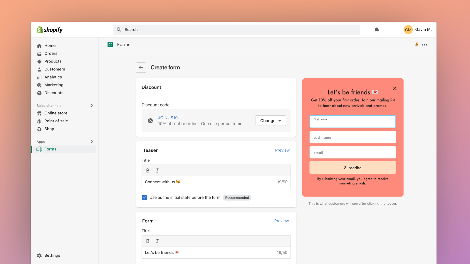 Shopify Forms - Shopify Forms: Capture customer info to grow your list