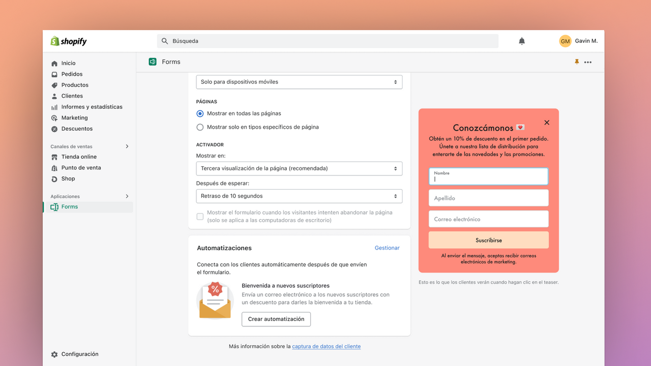 Automatiza los correos electrónicos directamente en Shopify