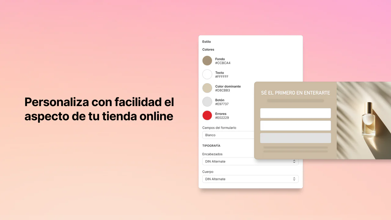 Personaliza con facilidad el aspecto de tu tienda online