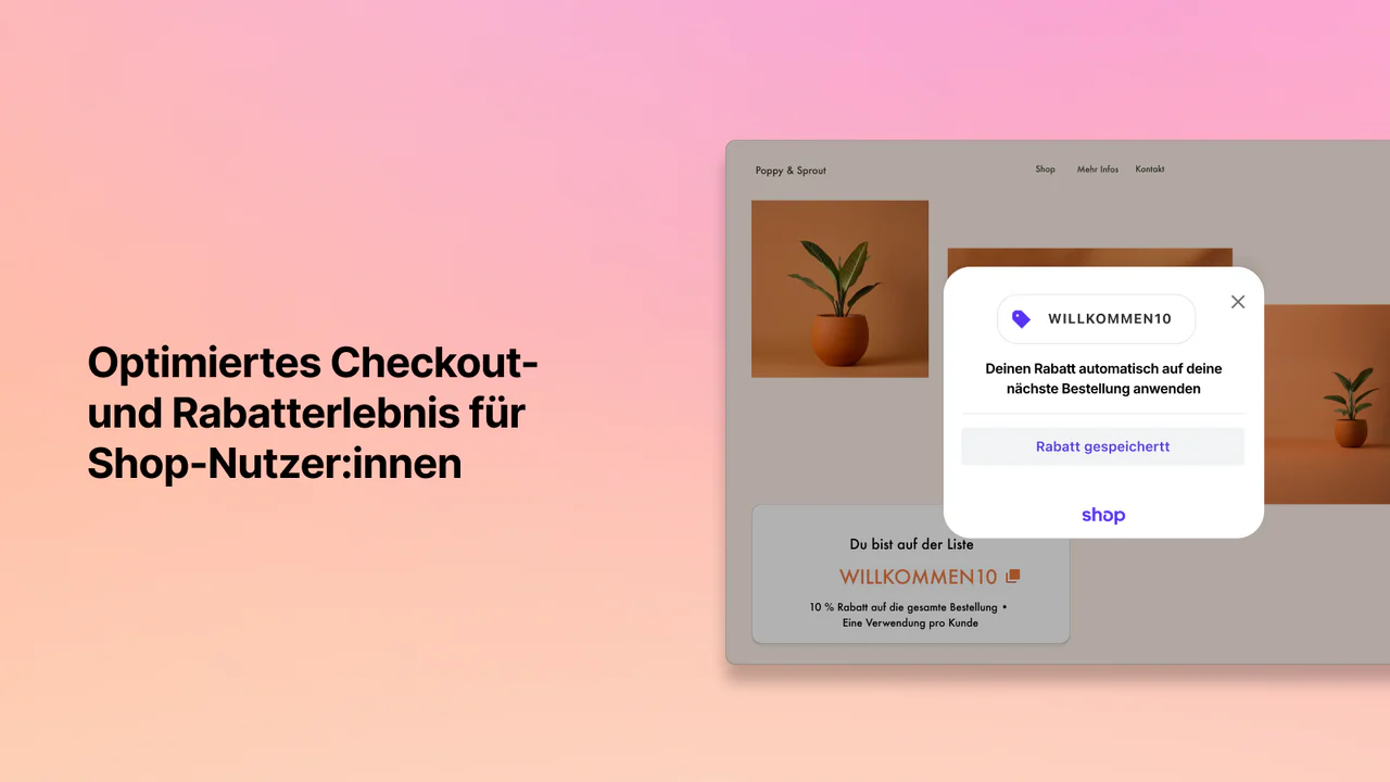 Optimiertes Checkout- erlebnis für Shop-Nutzer:innen