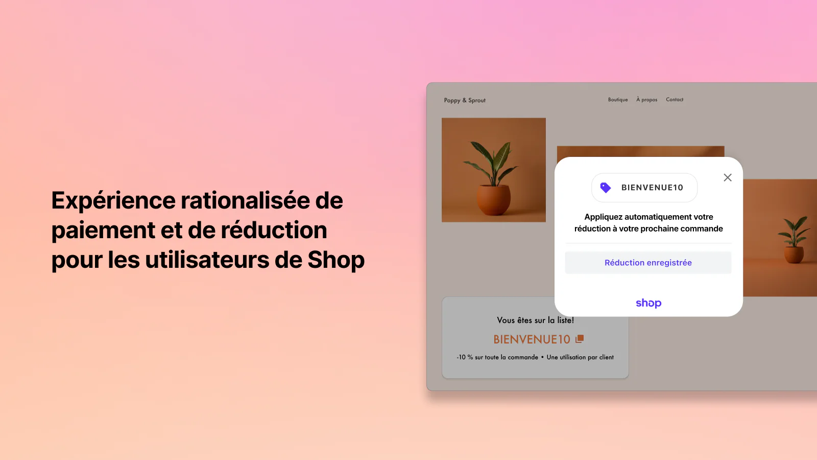 Rationalisée de paiement pour les utilisateurs de Shop