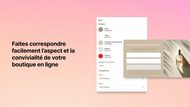 Faites correspondre l’aspect de votre boutique en ligne