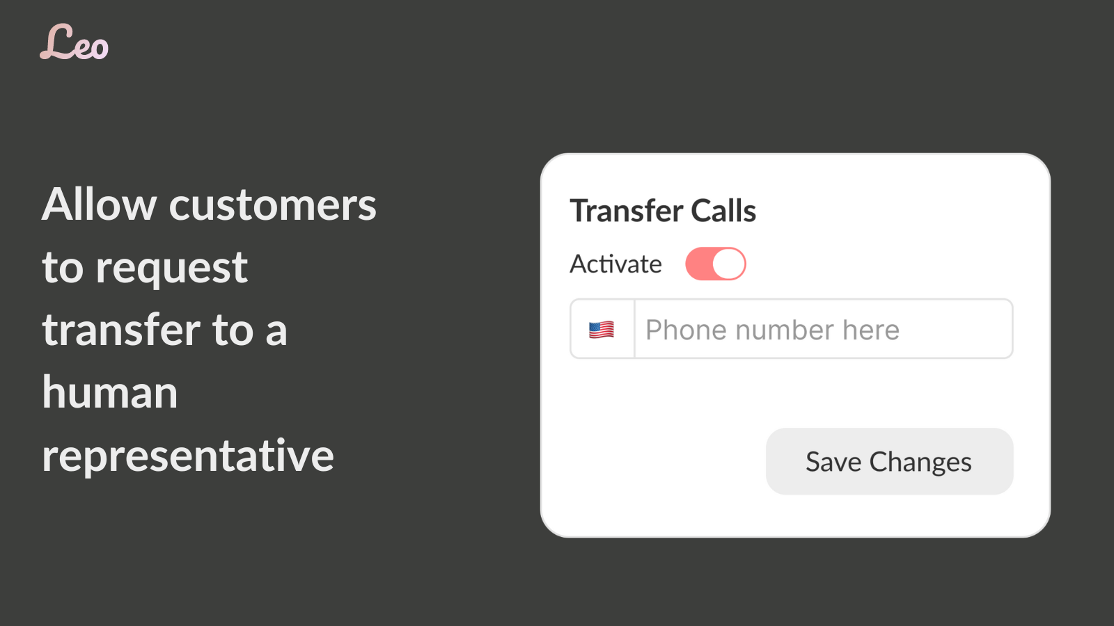 Allow customers to request transfer to a human representative