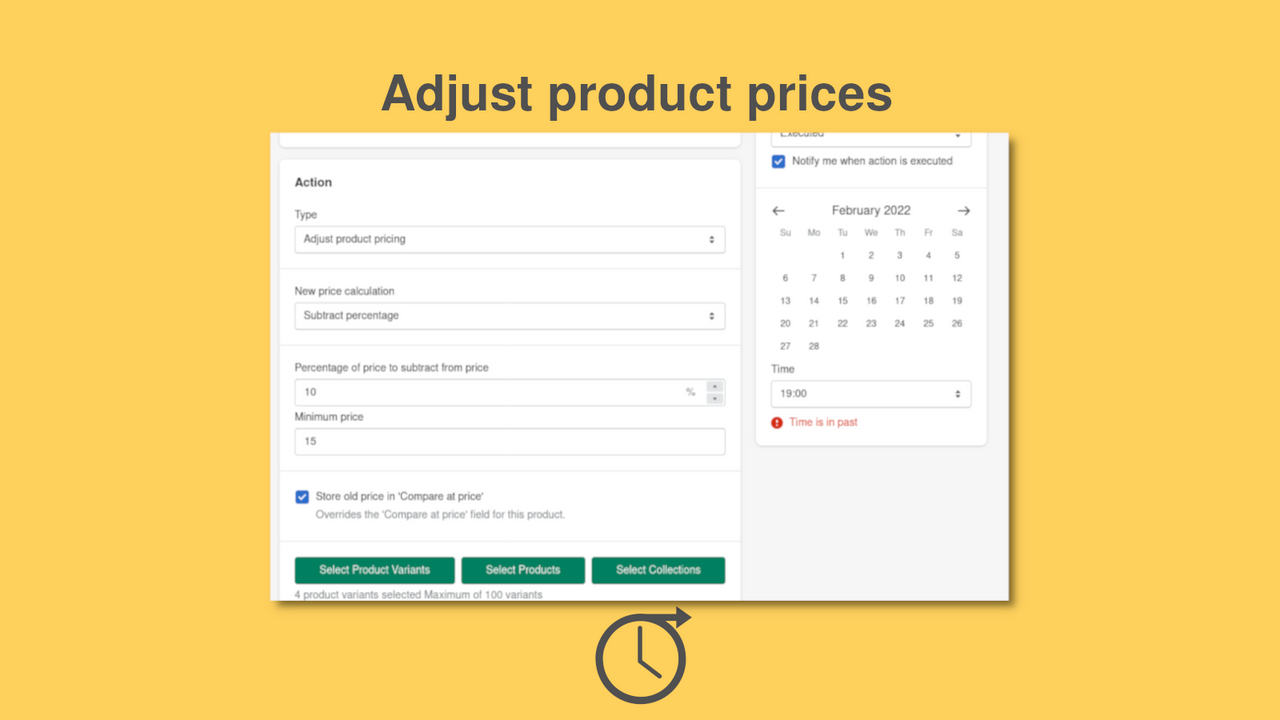 Adjust product prices