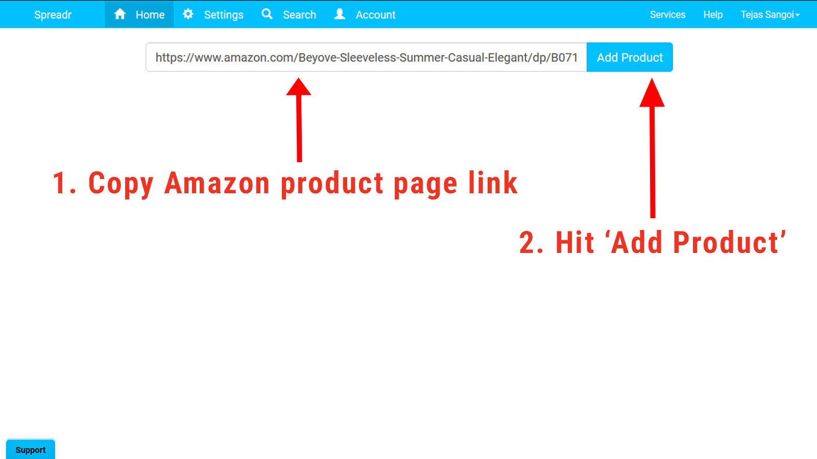 Kopier Amazon produkt side link