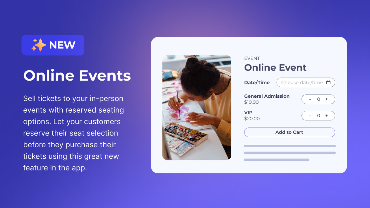 Organiseer gemakkelijk online evenementen.